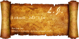 Lokodi Júlia névjegykártya
