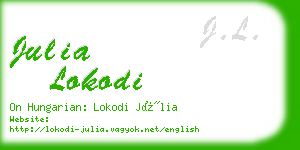 julia lokodi business card